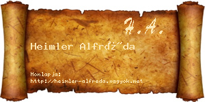 Heimler Alfréda névjegykártya